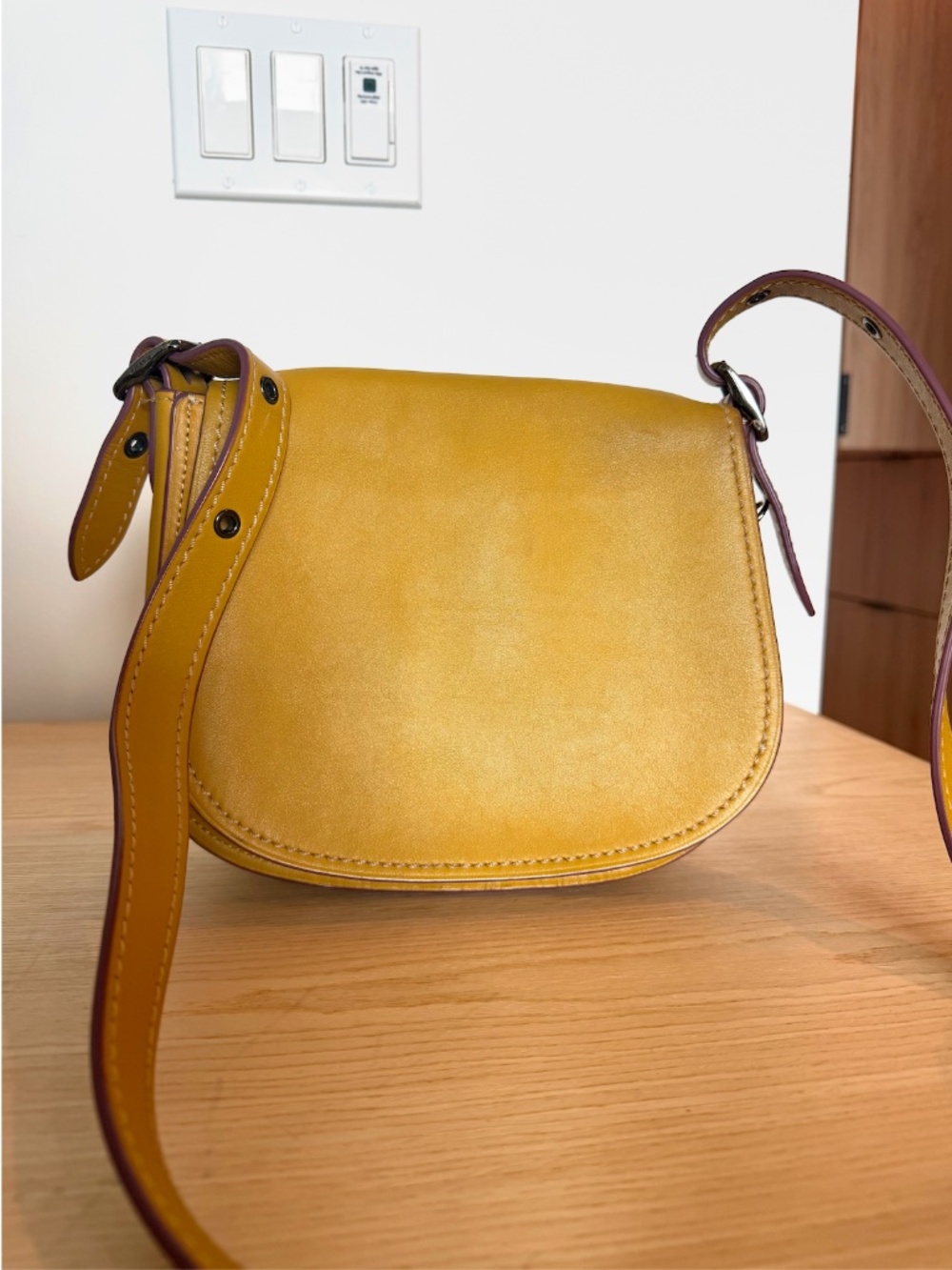 Coach 1941 Saddle Bag in Mustard Yellow Leather Crossbody